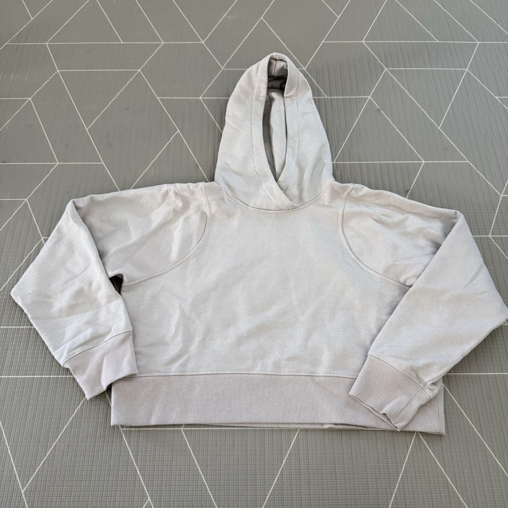 Lululemon Loundgeful‎ Cropped Hoodie Size 8 Spark Bone Beige Gold LW3GE3S